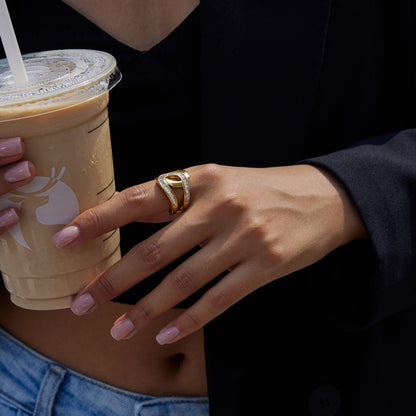 Infinity Sparkle Ring – 18K Gold Stainless Steel