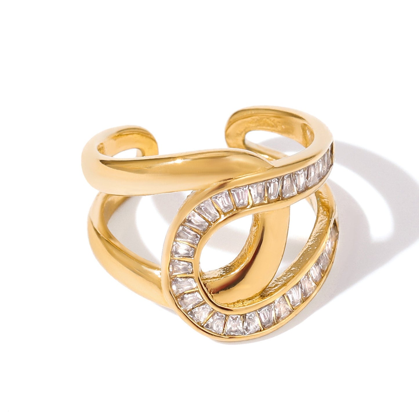 Infinity Sparkle Ring – 18K Gold Stainless Steel