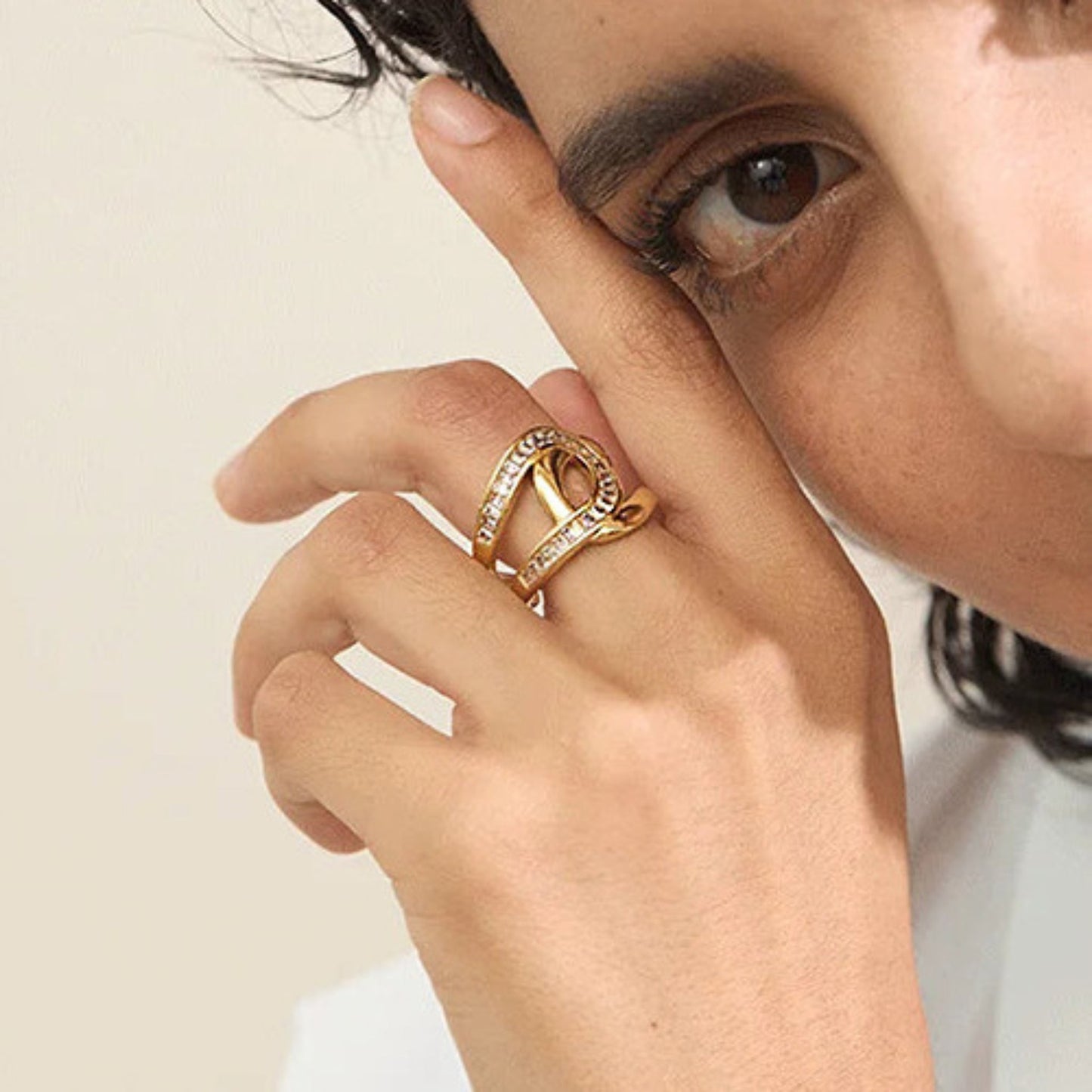 Infinity Sparkle Ring – 18K Gold Stainless Steel