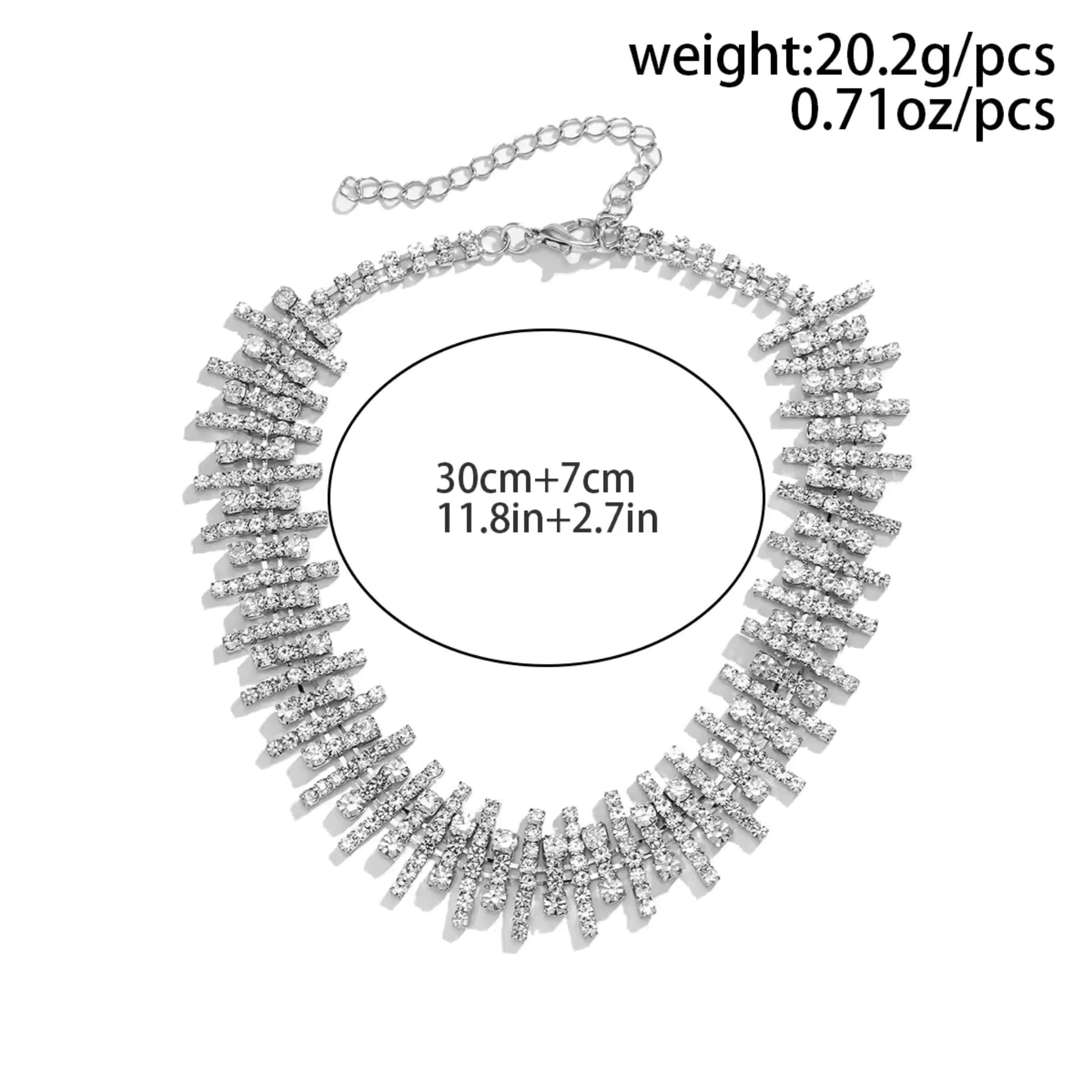 Irregular Big Rhinestone Short Choker Necklace