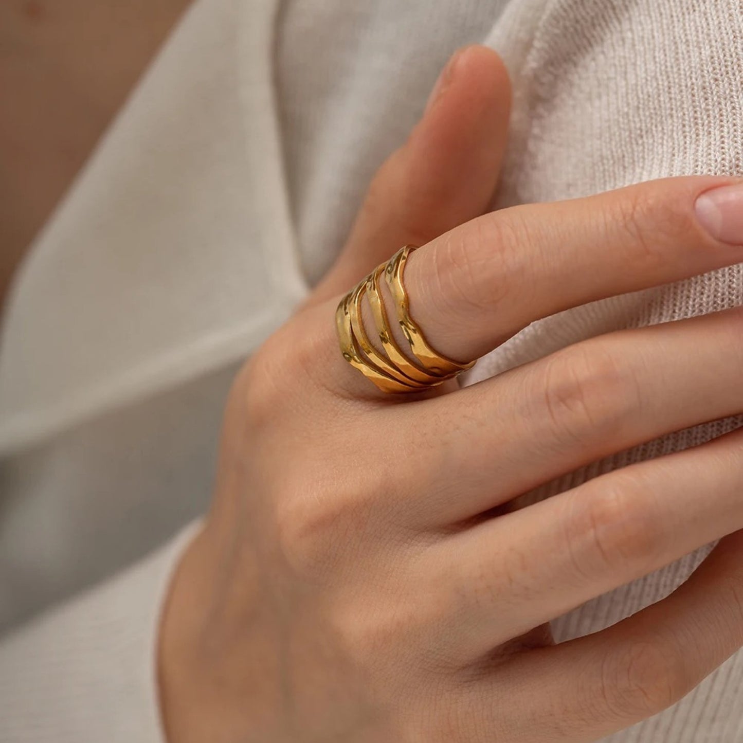 Irregular Layer Adjustable Ring