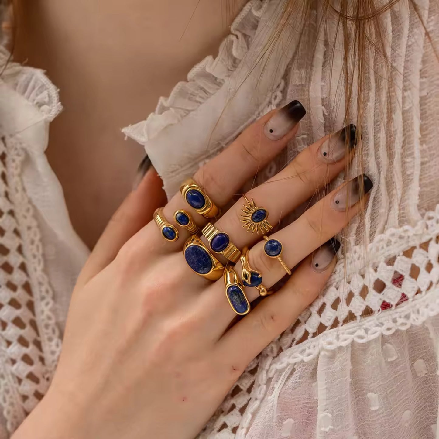 Lapis Lazuli Radiance Rings