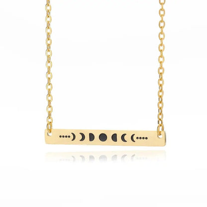 Lunar Phases Bar Pendant Necklace