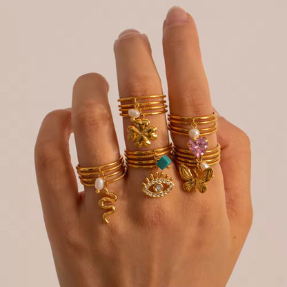Luxe Charms Adjustable Ring Collection