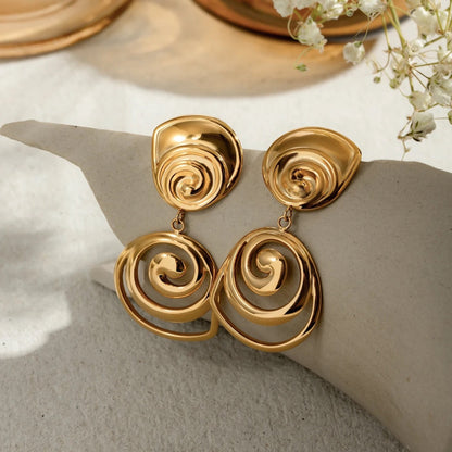 Luxe Spiral Twist Statement Earrings