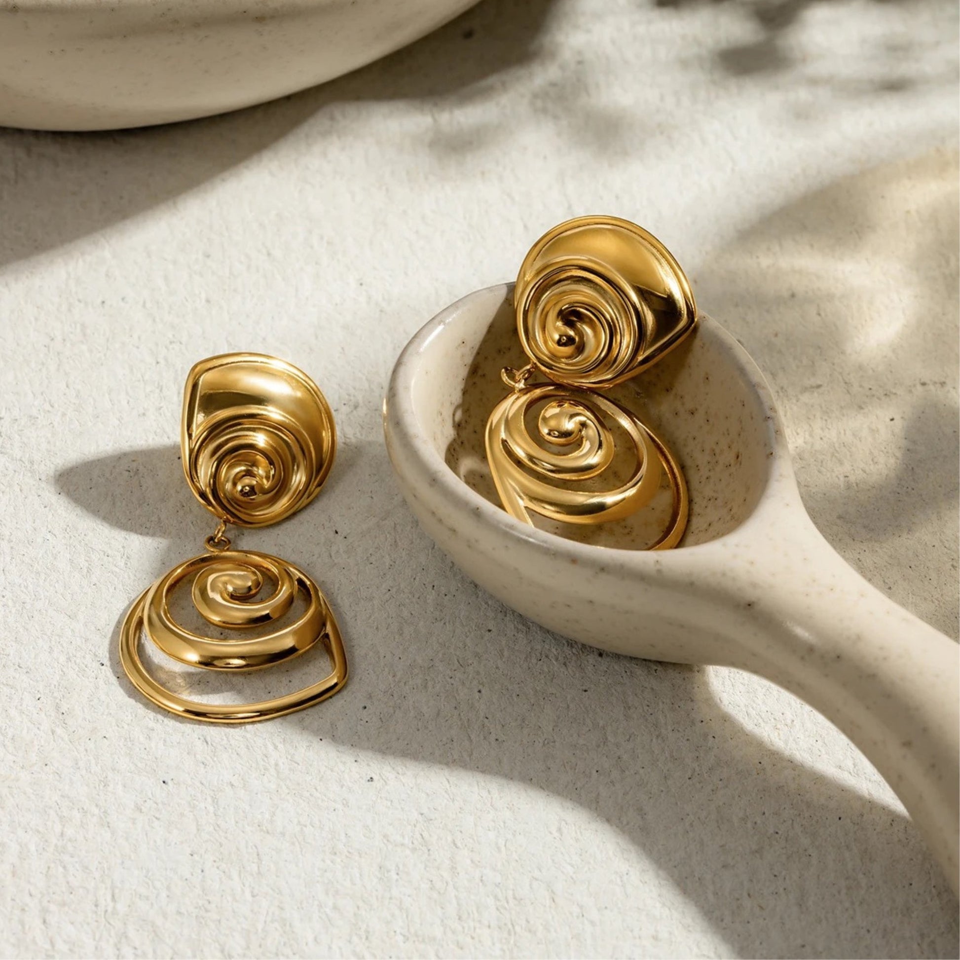 Luxe Spiral Twist Statement Earrings