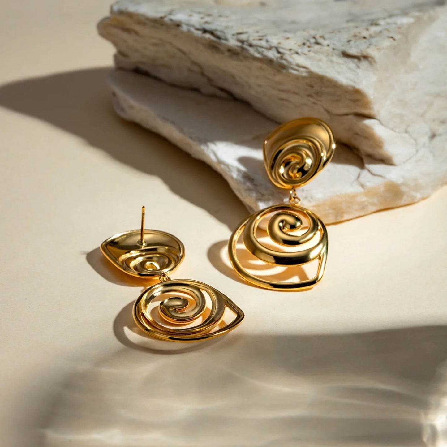 Luxe Spiral Twist Statement Earrings