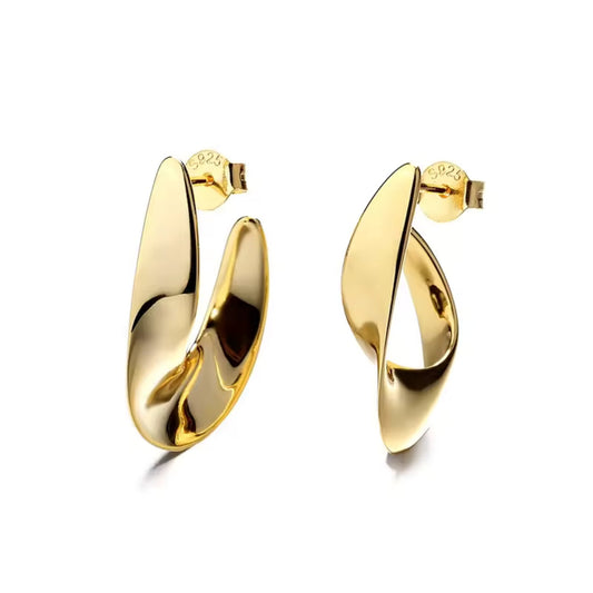 Luxe Twist 925 Sterling Silver Earrings