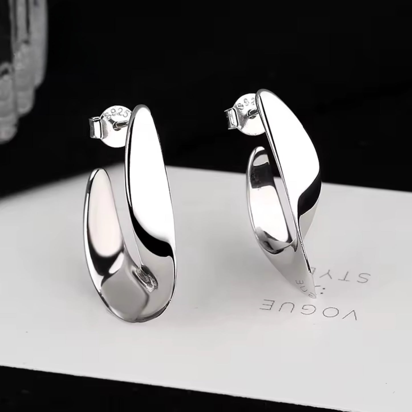 Luxe Twist 925 Sterling Silver Earrings
