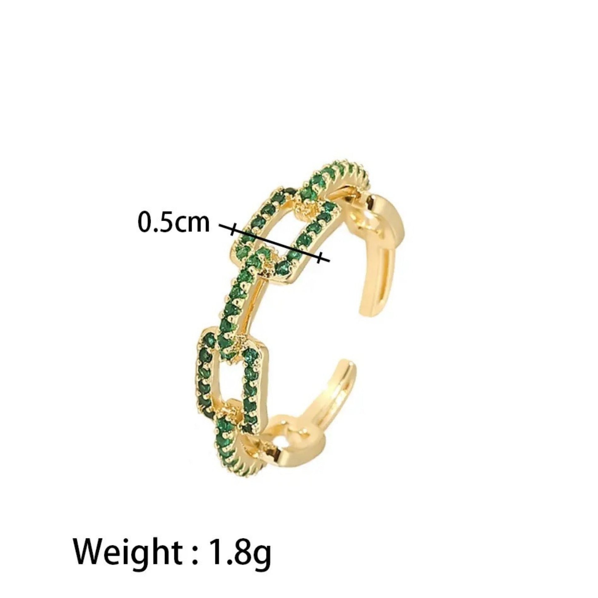 Luxe Zircon Link Adjustable Ring