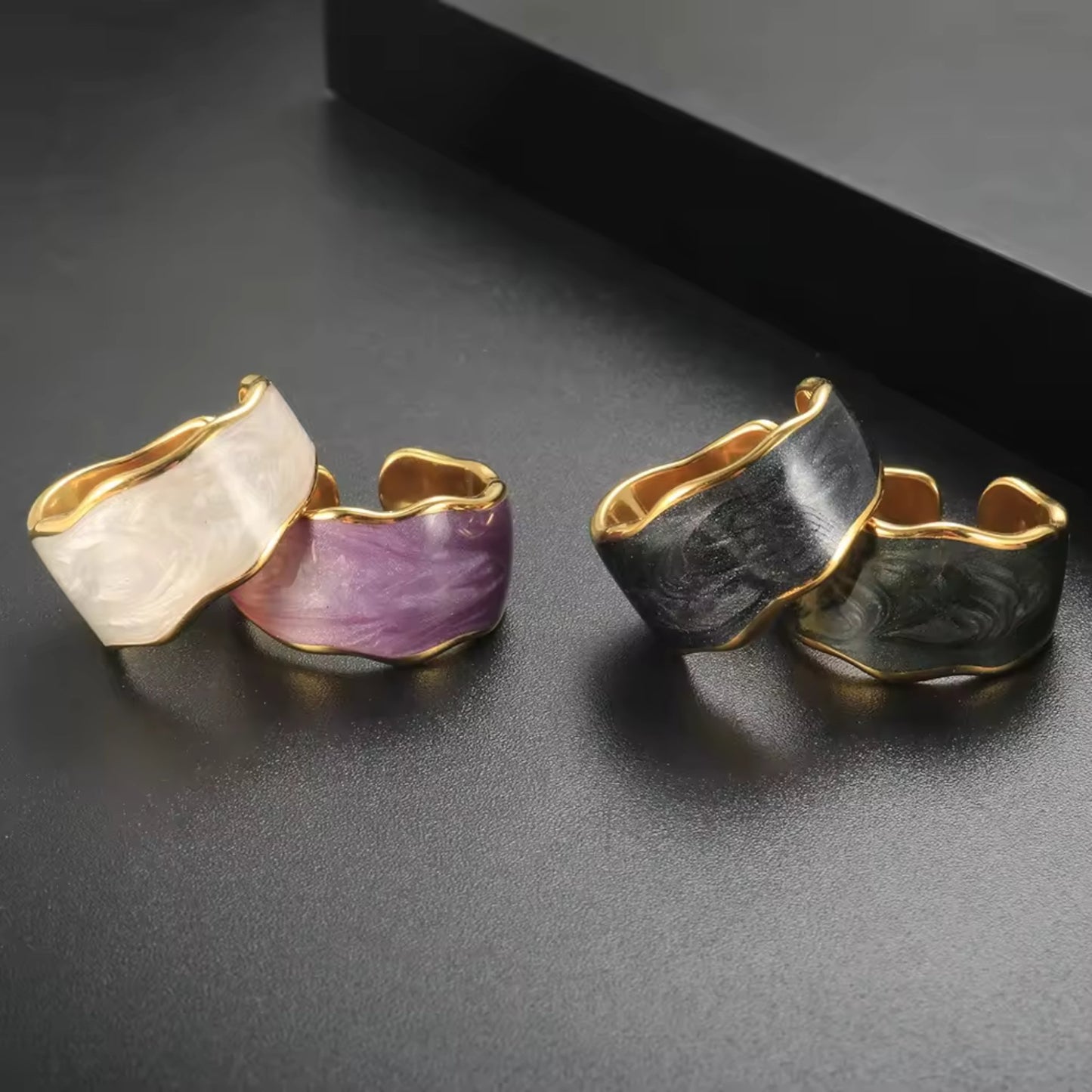 Marbled Elegance Rings