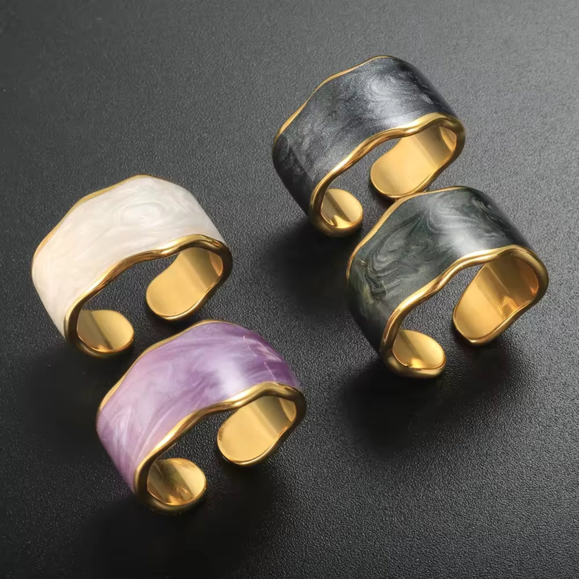 Marbled Elegance Rings