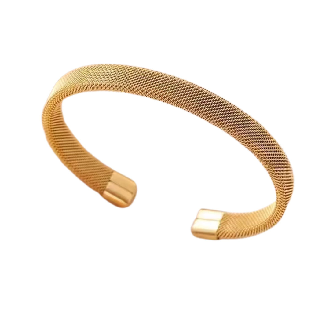 Mesh Textured Gold 18K Gold Plated Bangle – BALLA e BRILLA