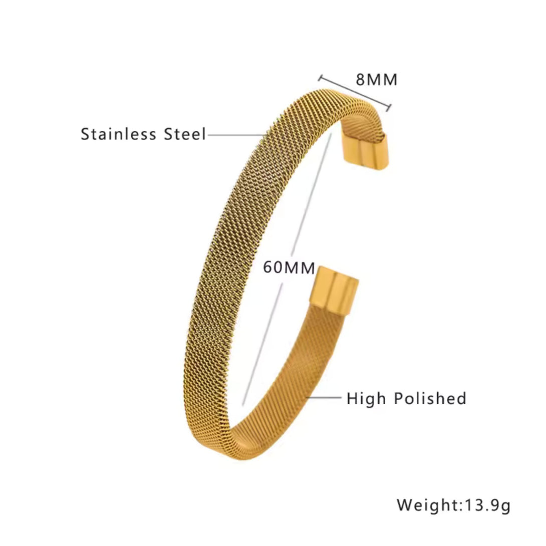 Mesh Textured Gold 18K Gold Plated Bangle – BALLA e BRILLA