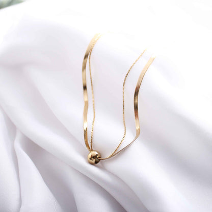Minimalist Gold Ball Pendant Necklace