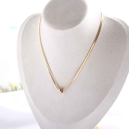 Minimalist Gold Ball Pendant Necklace