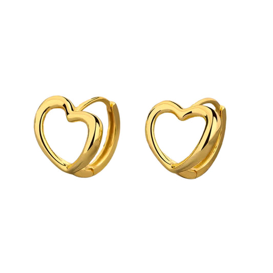 Minimalist Heart Shape Hoop Earrings