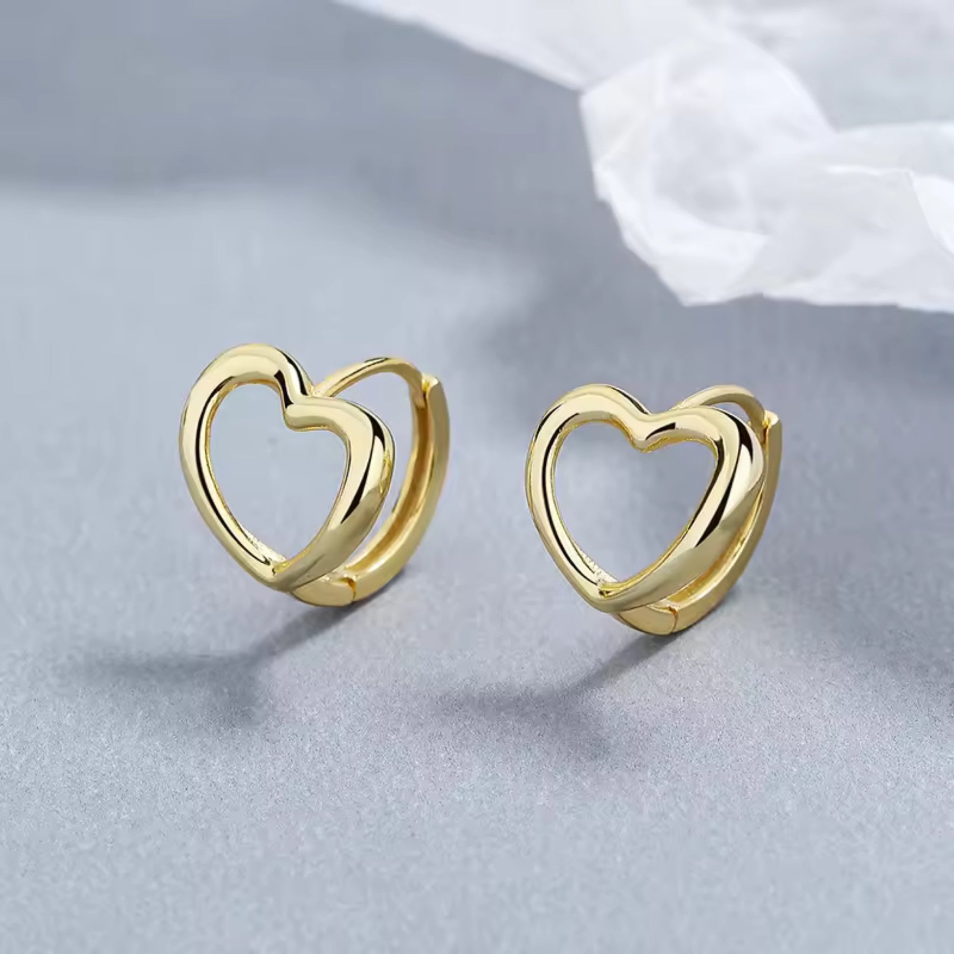 Minimalist Heart Shape Hoop Earrings