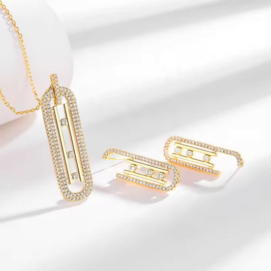 Modern Paperclip Glamour Jewelry Set