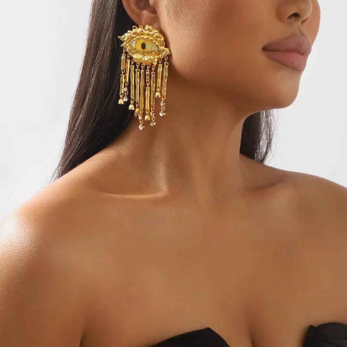 Mystical Eye Baroque Tassel Earrings