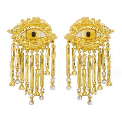 Mystical Eye Baroque Tassel Earrings