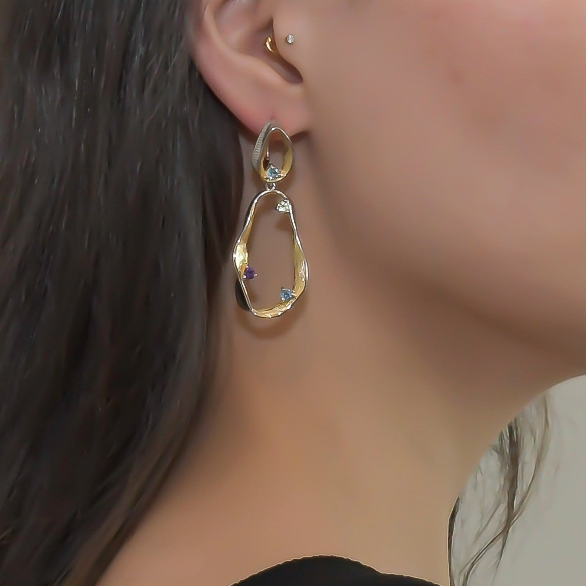 Natural Gemstone Harmony Earrings