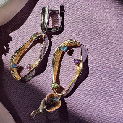 Natural Gemstone Harmony Earrings