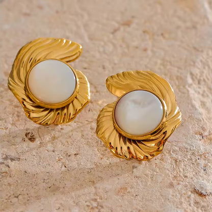 Ocean’s Embrace Gold Shell 18K Gold Plated Earrings