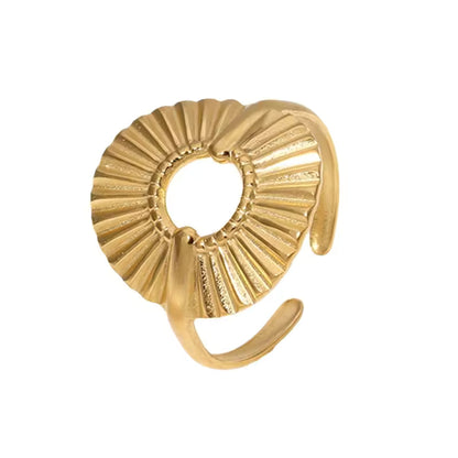 Radiant Circle Statement 18K Gold Plated Ring