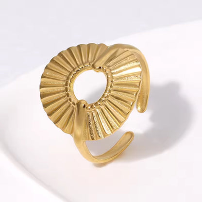 Radiant Circle Statement 18K Gold Plated Ring