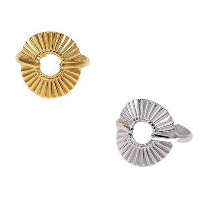 Radiant Circle Statement 18K Gold Plated Ring