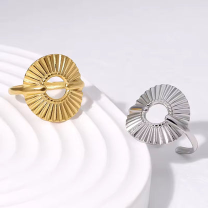 Radiant Circle Statement 18K Gold Plated Ring