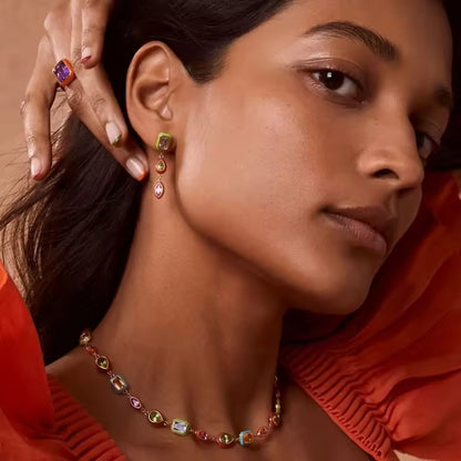 Radiant Enamel Drop Earrings
