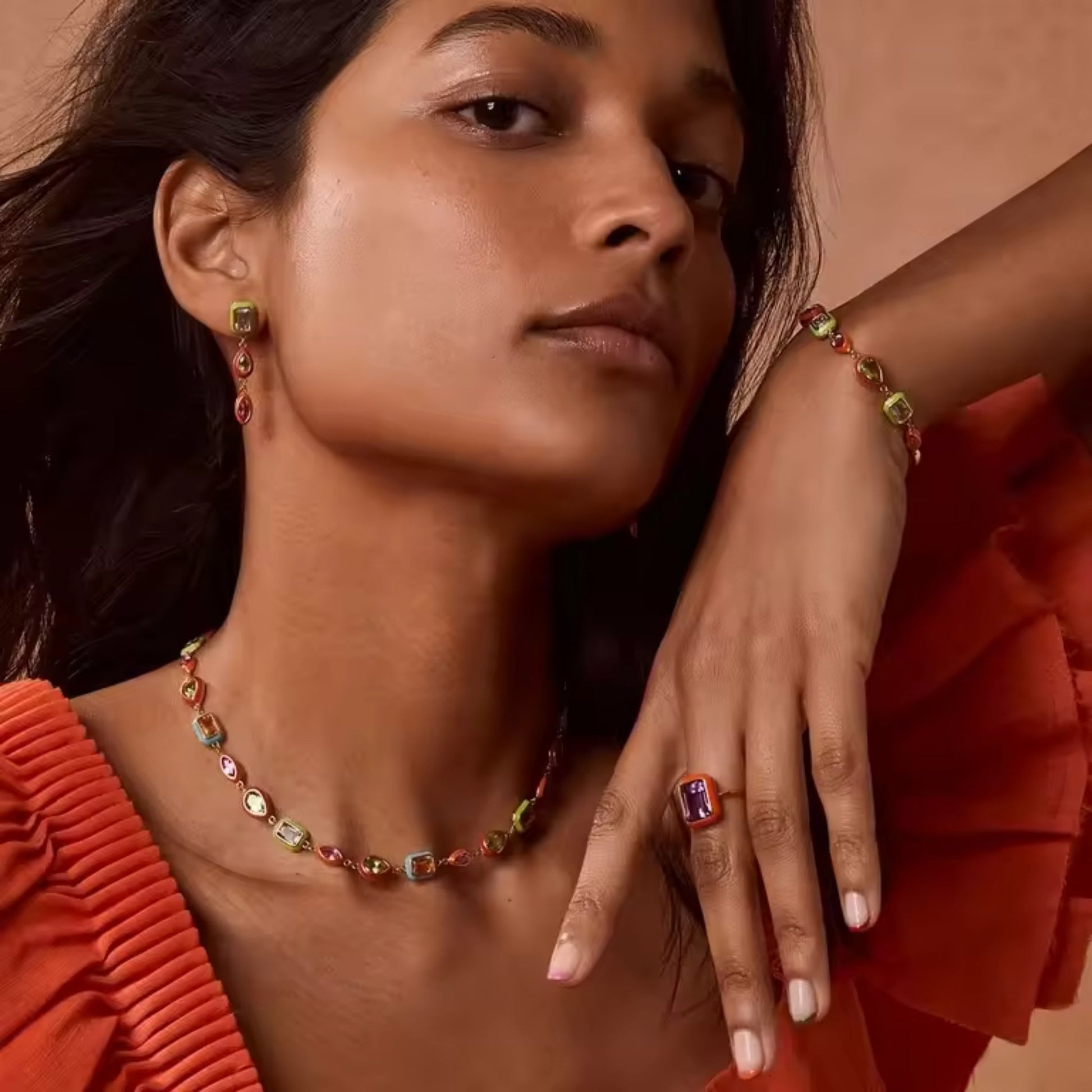 Radiant Enamel Drop Earrings