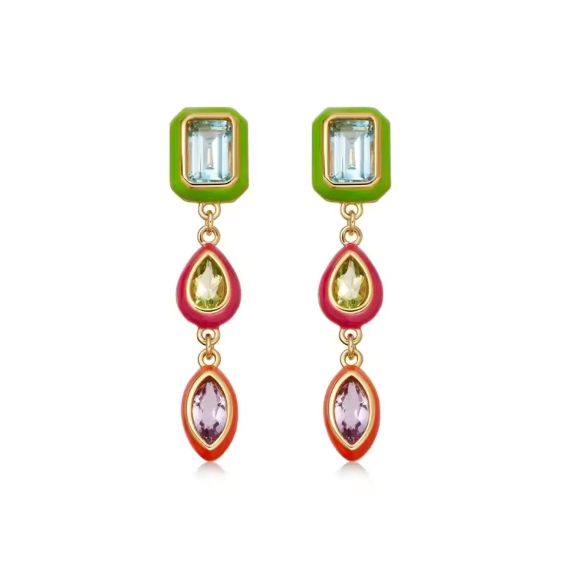 Radiant Enamel Drop Earrings