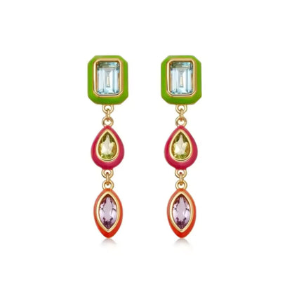 Radiant Enamel Drop Earrings