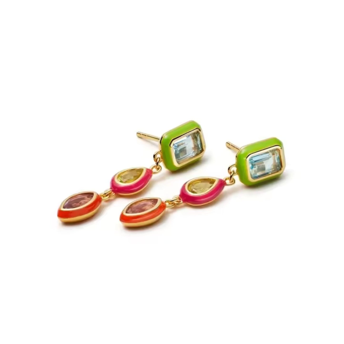 Radiant Enamel Drop Earrings