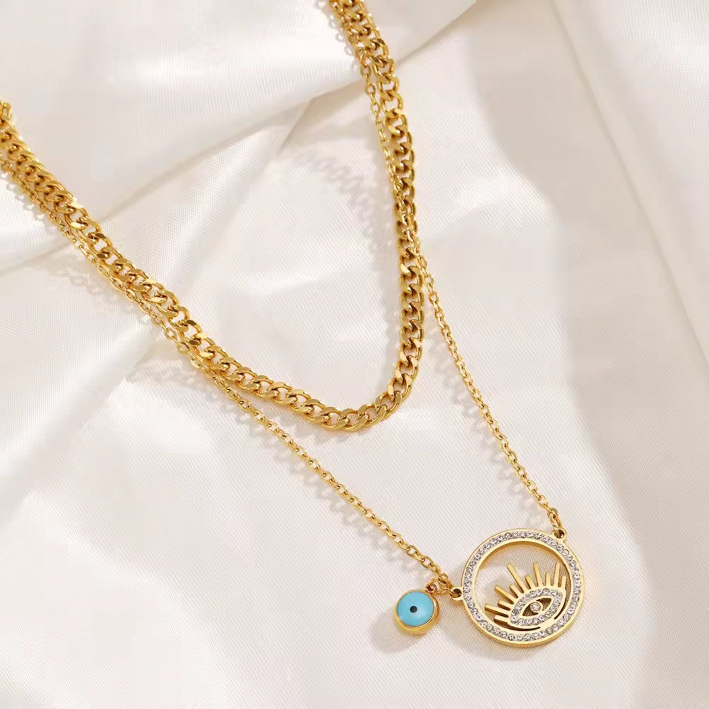 Radiant Eye Dual-Layer Necklace