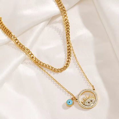 Radiant Eye Dual-Layer Necklace
