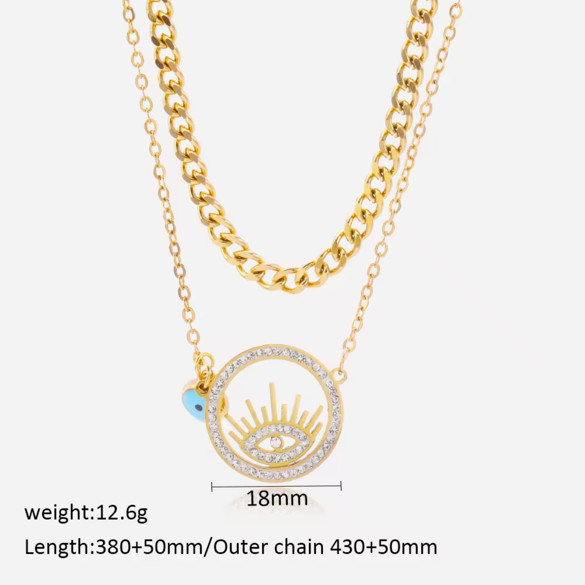 Radiant Eye Dual-Layer Necklace