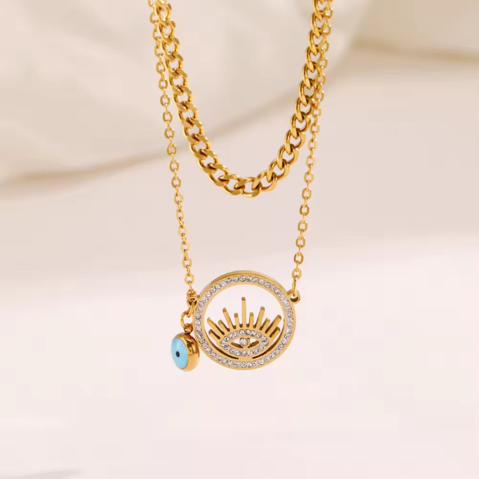 Radiant Eye Dual-Layer Necklace