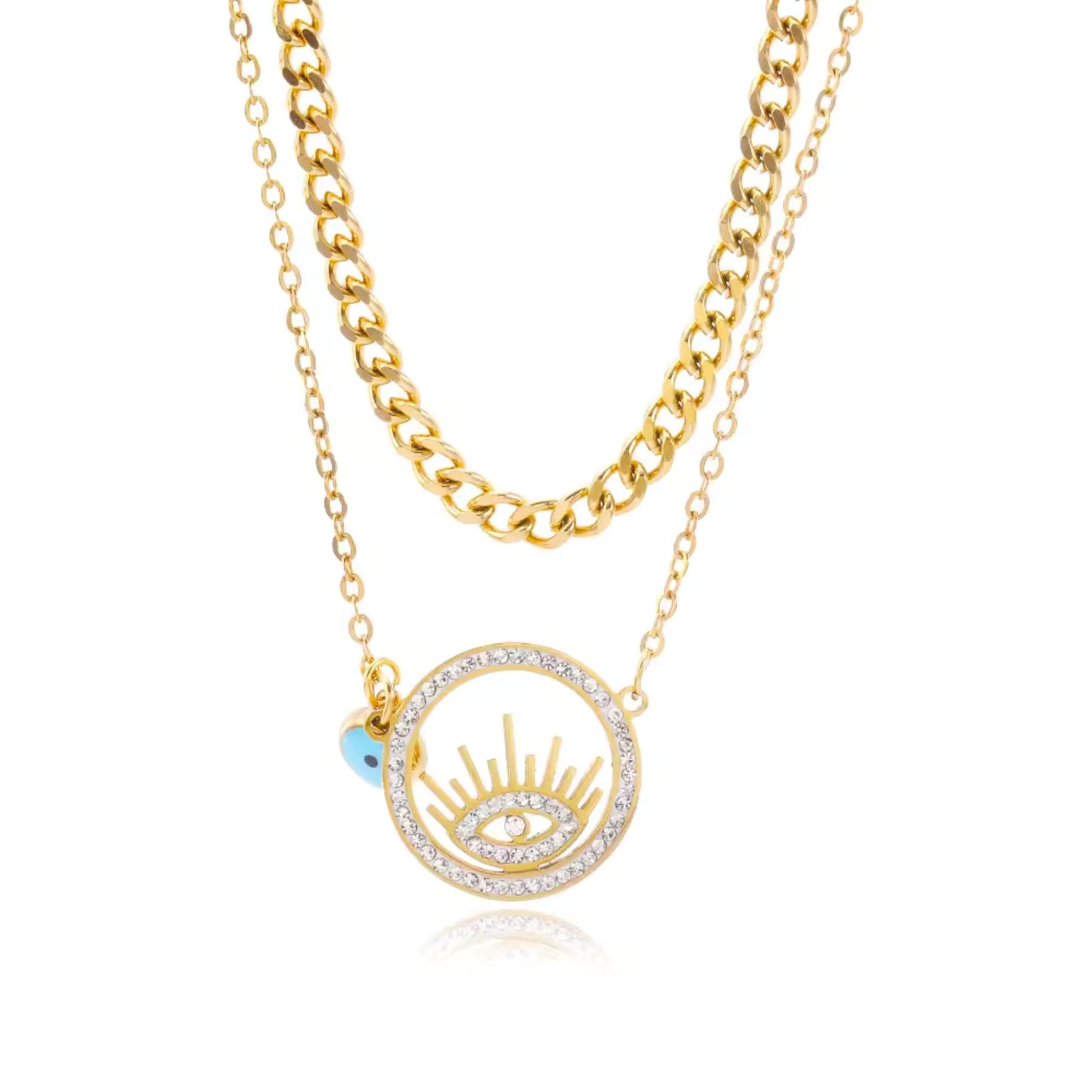 Radiant Eye Dual-Layer Necklace