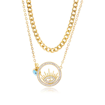 Radiant Eye Dual-Layer Necklace