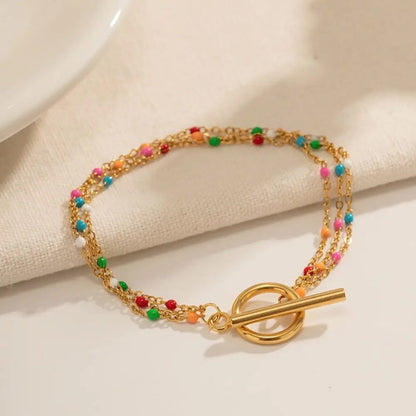 Radiant Layers 18K Gold-Plated Beaded Bracelet