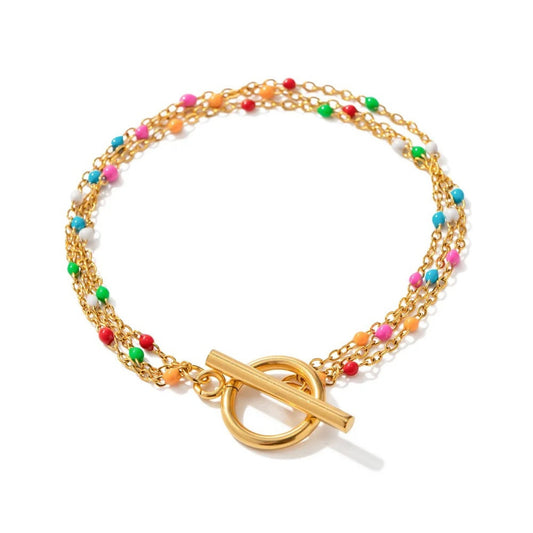 Radiant Layers 18K Gold-Plated Beaded Bracelet