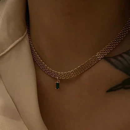 Radiant Spectrum 18K Gold Plated Snake Chain Necklace
