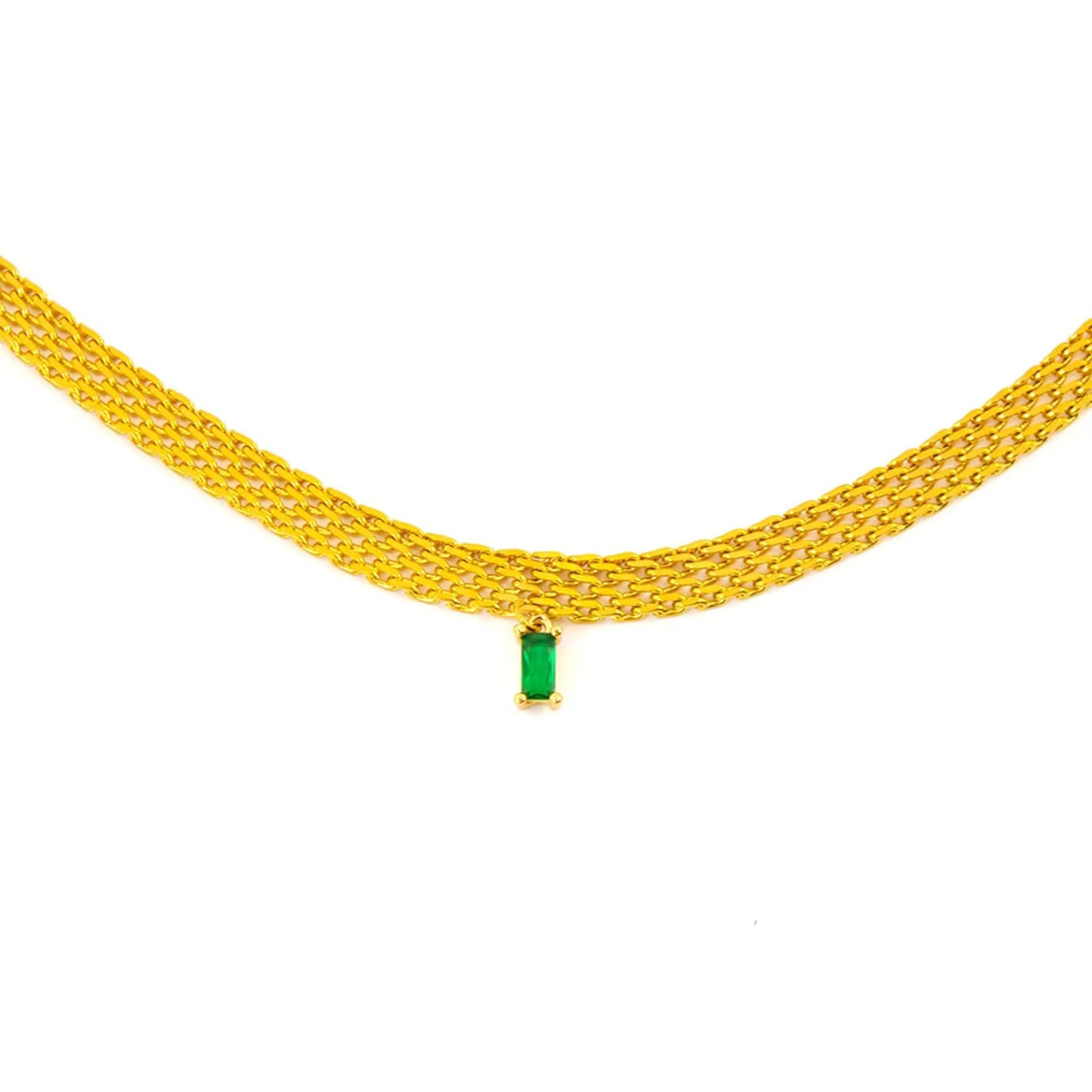 Radiant Spectrum 18K Gold Plated Snake Chain Necklace