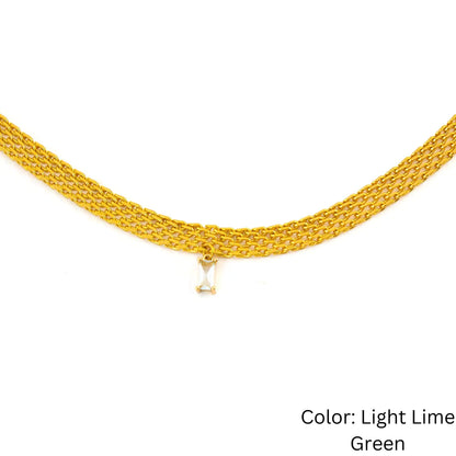Radiant Spectrum 18K Gold Plated Snake Chain Necklace