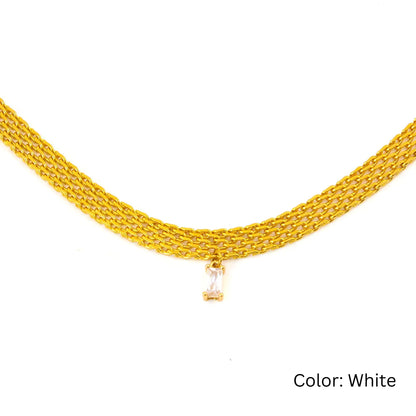 Radiant Spectrum 18K Gold Plated Snake Chain Necklace