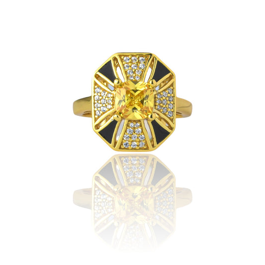 Radiant Sunburst Enamel Ring